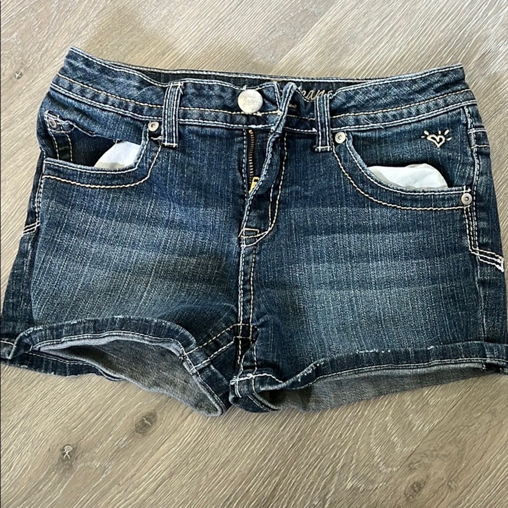 Justice brand denim shorts. Girls Size 14R